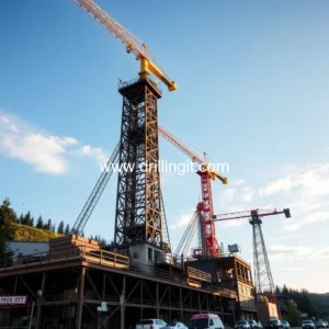 Artistic representation for Downtown nanaimo's ambitious construction threatened by historic coal mine