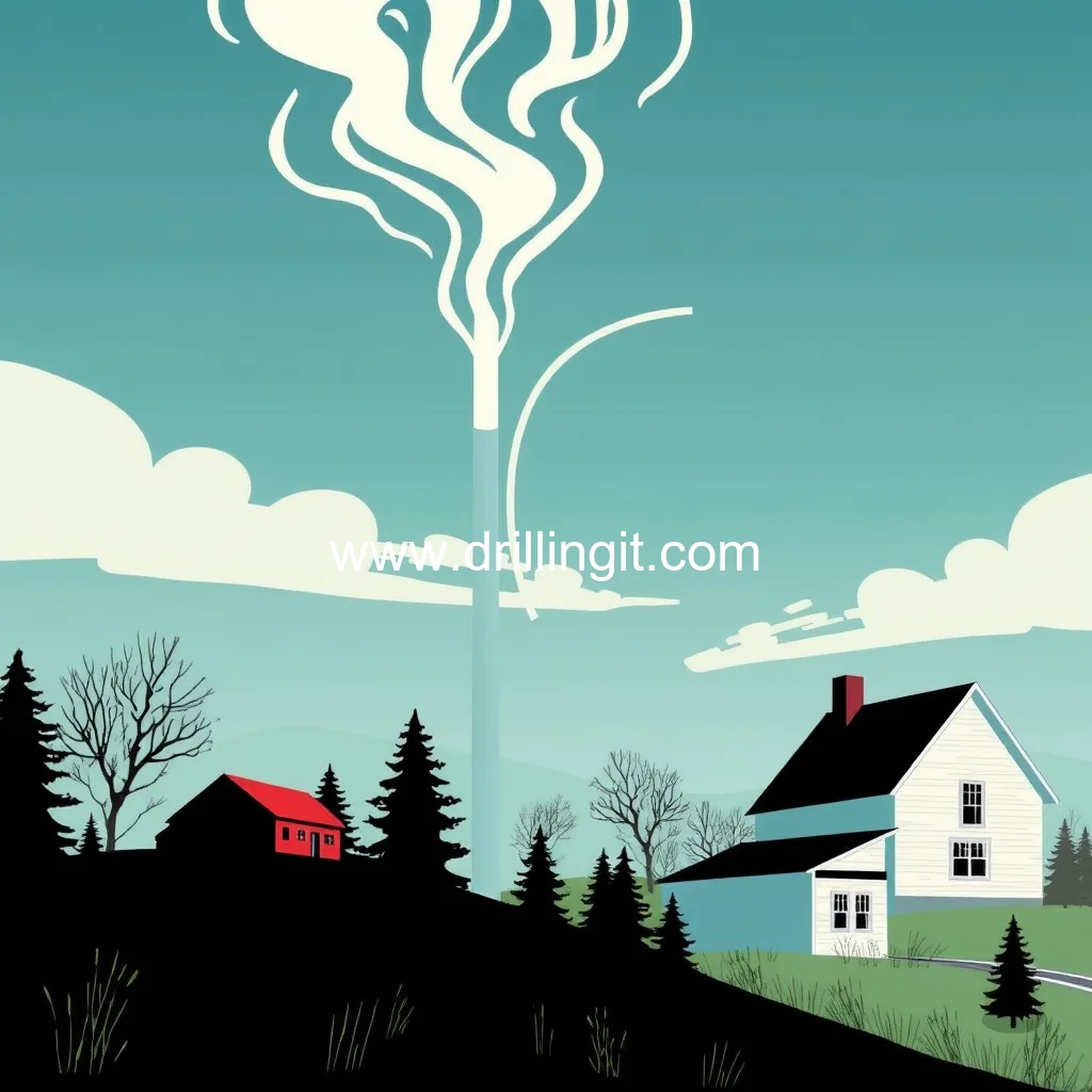 Artistic representation for Daily Hampshire Gazette Final appeal : Farview neighborhood asks UMass to build geothermal wells further from homes