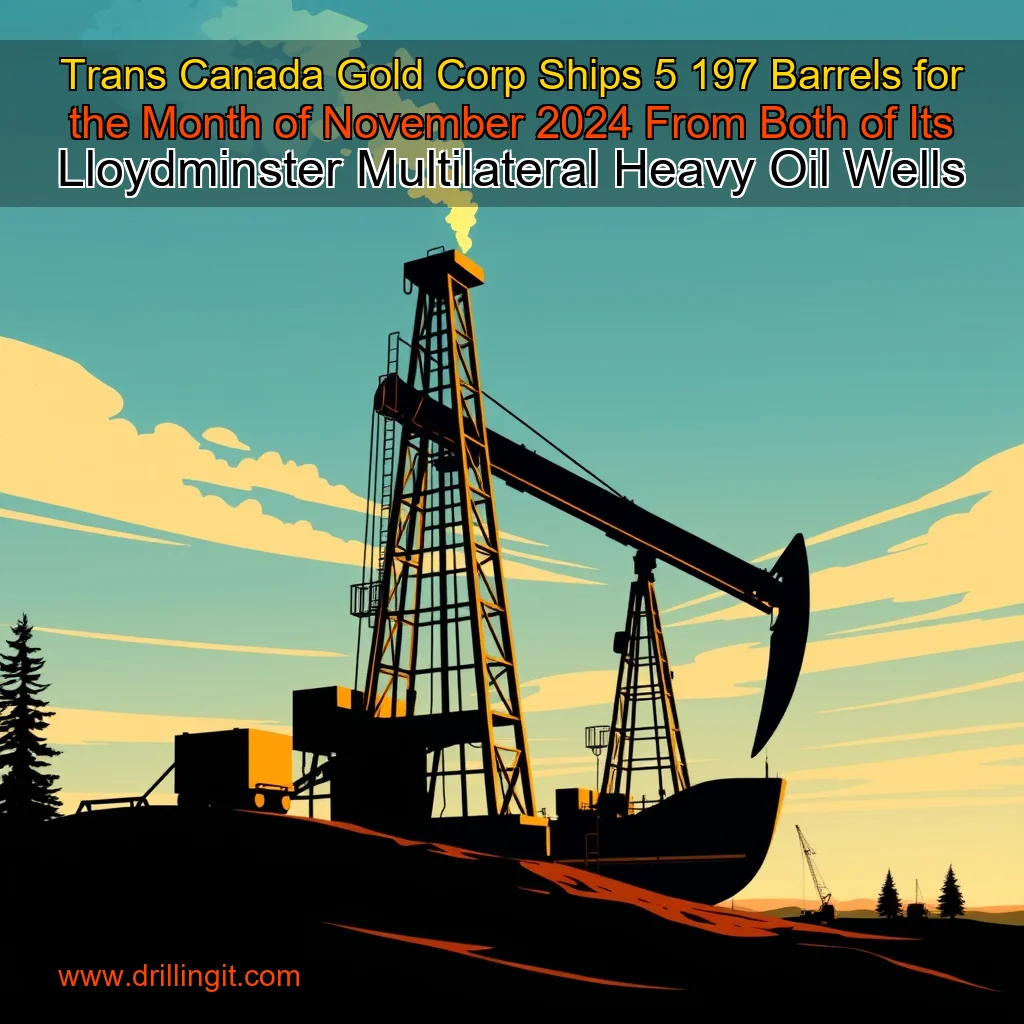 You are currently viewing Trans Canada Gold Corp  Ships 5  197 Barrels for the Month of November 2024 From Both of Its Lloydminster Multilateral Heavy Oil Wells
