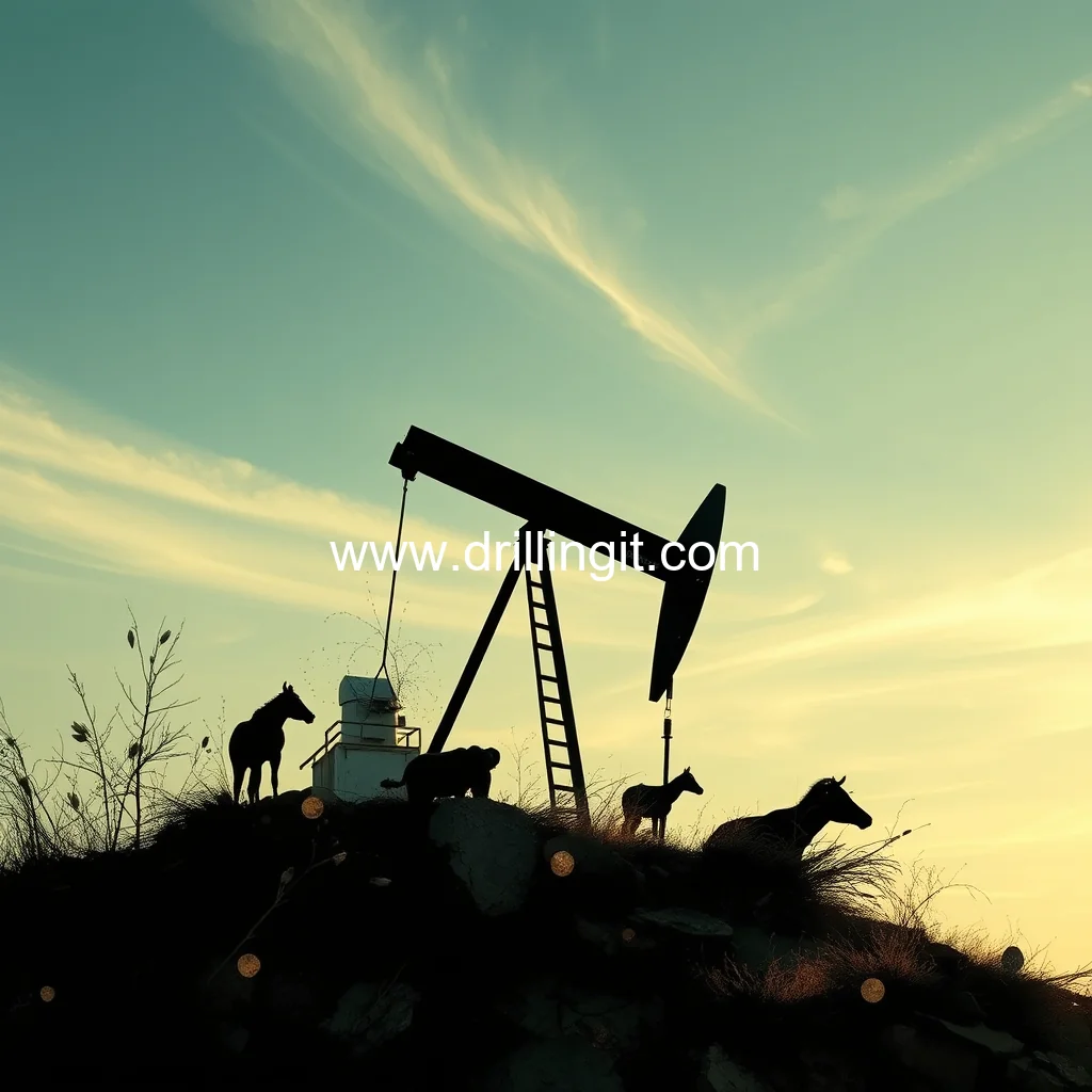 Artistic representation for Oil impact: wildlife displacement in buliisa, uganda.