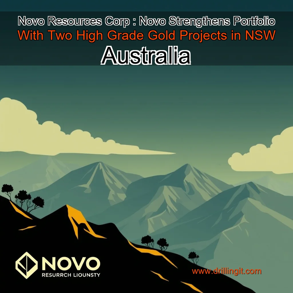 Artistic representation for Novo Resources Corp : Novo Strengthens Portfolio With Two High Grade Gold Projects in NSW Australia