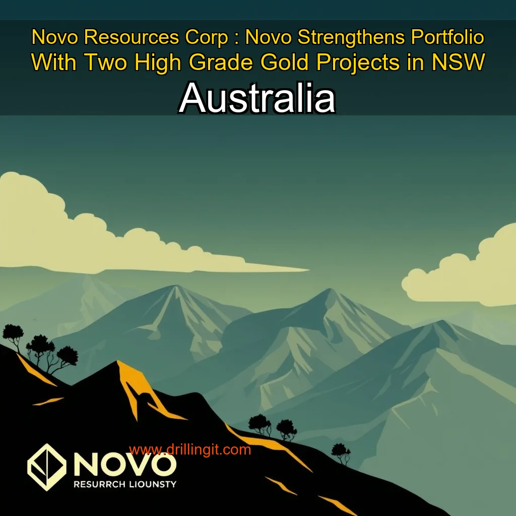 You are currently viewing Novo Resources Corp : Novo Strengthens Portfolio With Two High  Grade Gold Projects in NSW  Australia