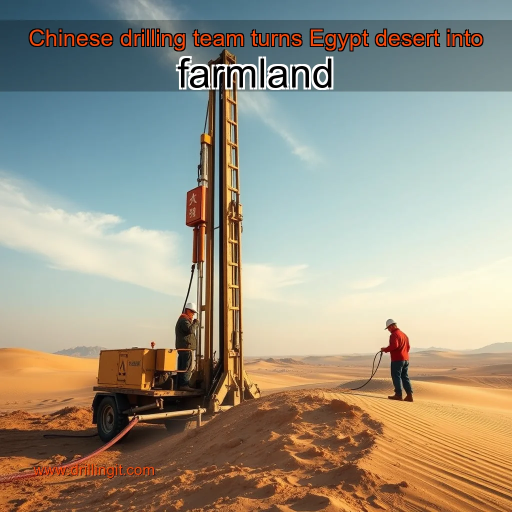 Artistic representation for Chinese drilling team turns Egypt desert into farmland