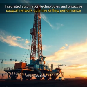 Artistic representation for Integrated automation technologies and proactive support network optimize drilling performance