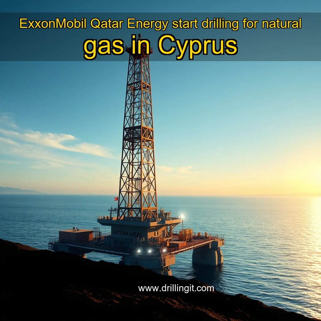 Artistic representation for ExxonMobil Qatar Energy start drilling for natural gas in Cyprus