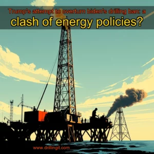 Artistic representation for Trump's attempt to overturn biden's drilling ban: a clash of energy policies?