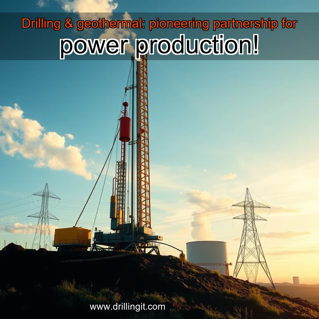 Artistic representation for Drilling & geothermal: pioneering partnership for power production!